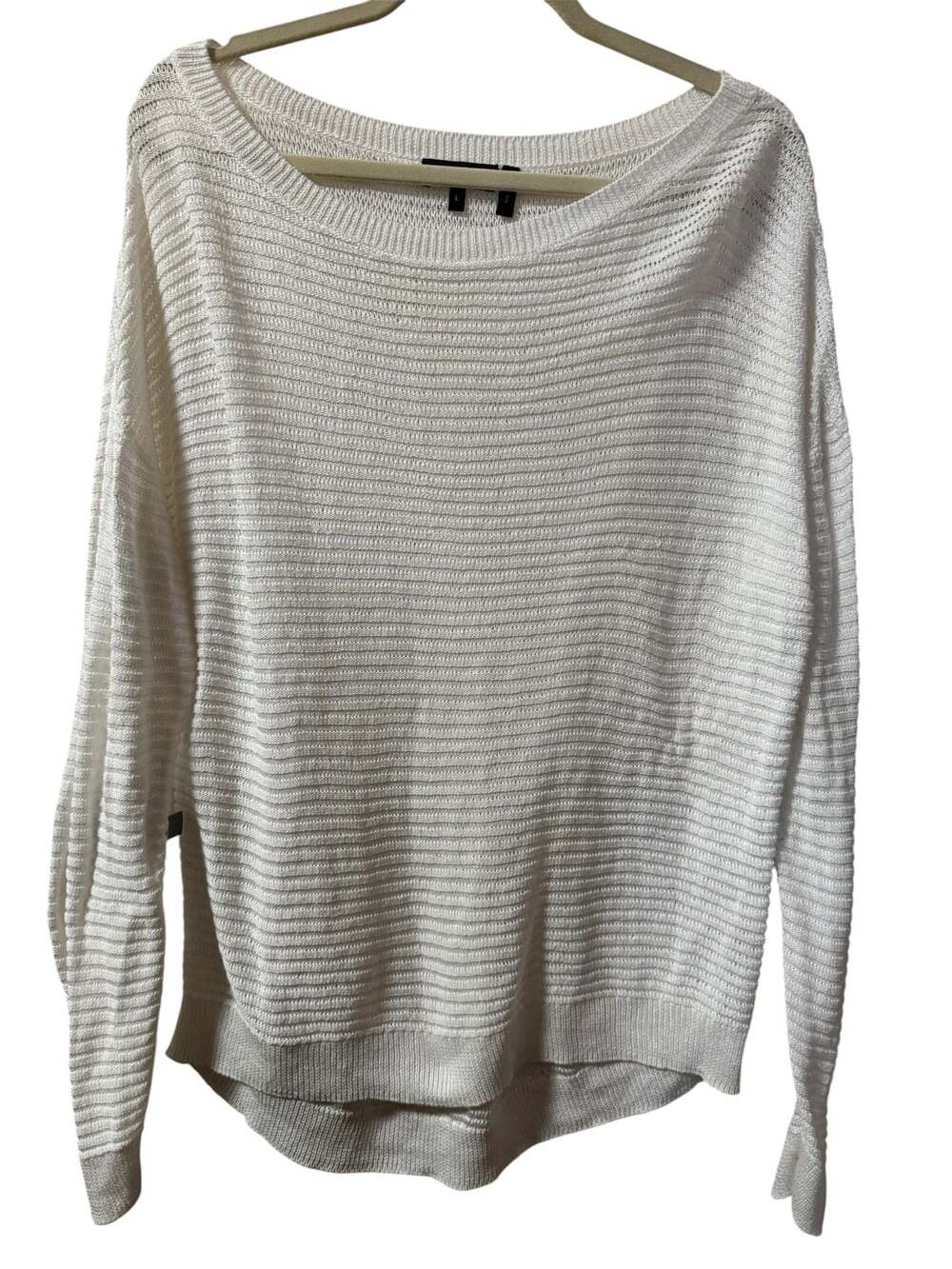 Theory  Sweater Womens Large White Open Knit Pullover